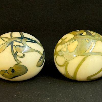 Sale Photo Thumbnail #600: 2 John Byron Paperweights