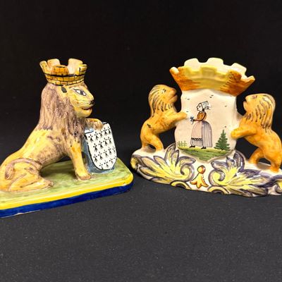 Sale Photo Thumbnail #109: 2 French Faience Items
