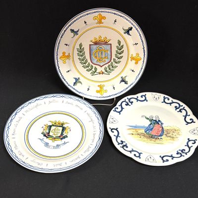 Sale Photo Thumbnail #173: 3 French Faience Plates