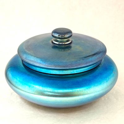 Sale Photo Thumbnail #371: Steuben Blue Aurene Box