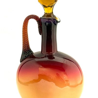 Sale Photo Thumbnail #228: Wheeling Coral Peach Blow Cruet