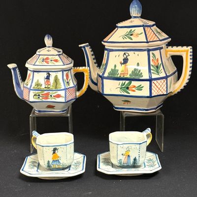 Sale Photo Thumbnail #179: Quimper Faience Tea Set