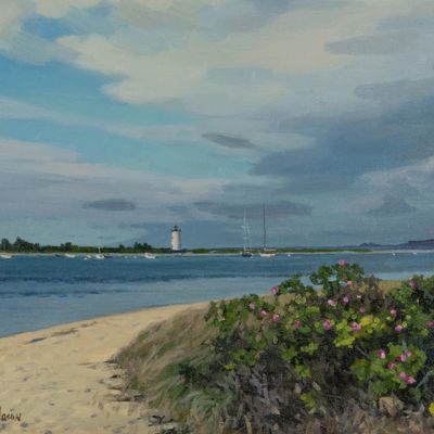 Marjorie Mason (American, b.1955) 'Summer Storm, Edgarton Harbor' Oil on Canvas