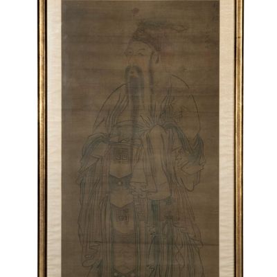 Sale Photo Thumbnail #132: Chinese Ink and Watercolor Silk Scroll
