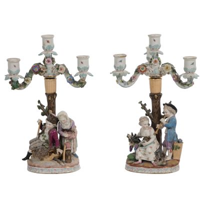 Sale Photo Thumbnail #276: Sitzendorf Figural Porcelain Candelabras