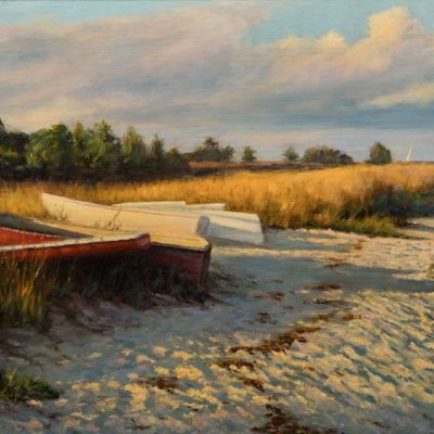 Peter Hagen (American, b.1944) 'Late Afternoon, Vineyard Haven' Oil on Canvas