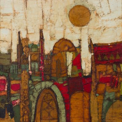 M. J. Kitzmann (American, b.1929) 'Byzantium Spirit' Oil on Board