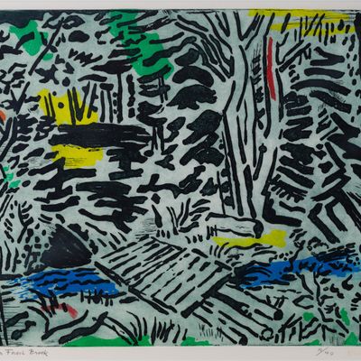 Karl Schrag (German / American, 1912-1995) 'Sound of a Forest Brook' Aquatint