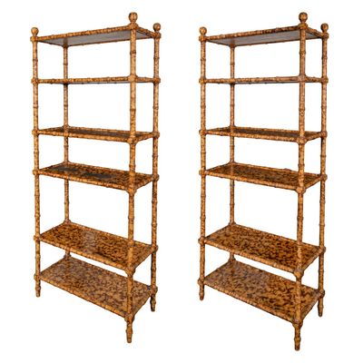 Sale Photo Thumbnail #146: Faux Bamboo Bookcases