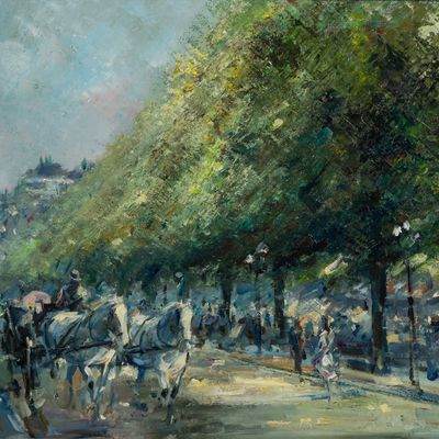 M. Wagner (European, 20th Century) 'Carriage' Oil on Canvas