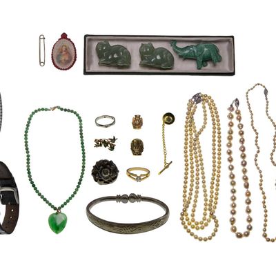 Sale Photo Thumbnail #373: Gold, Silver and Costume Jewelry and Wristwatch Assortment
