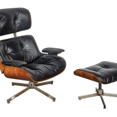 Sale Photo Thumbnail #158: C. F. A. Leather Lounge Chair and Ottoman