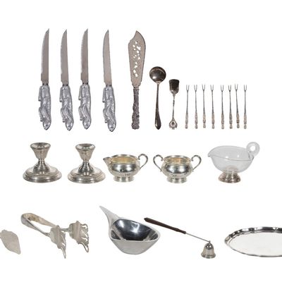 Sale Photo Thumbnail #318: Sterling Silver and European Silver (800) Object Assortment