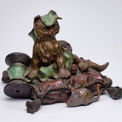 E. C. Wynne (American, 20th Century) 'Spoiled Rotten' Bronze and Copper Sculpture