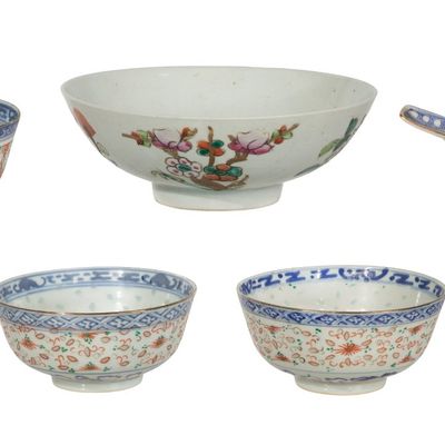 Sale Photo Thumbnail #141: Chinese Rice Grain Porcelain Assortment