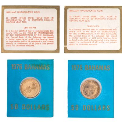 Sale Photo Thumbnail #388: Bahamas: 1976 $50 Gold Coins