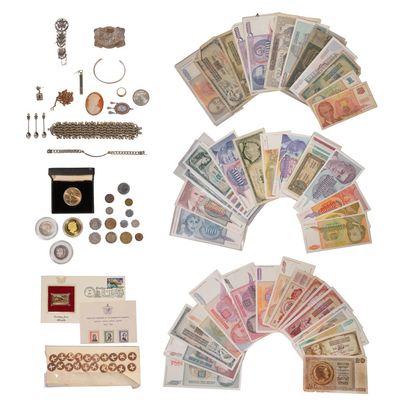 Sale Photo Thumbnail #391: Sterling Silver, Costume Jewelry and World Coin and Currency Assortment