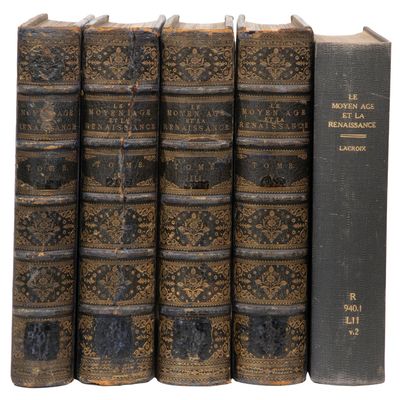 Sale Photo Thumbnail #187: Leather Bound 'Le Moyen Age et la Renaissance' Book Set