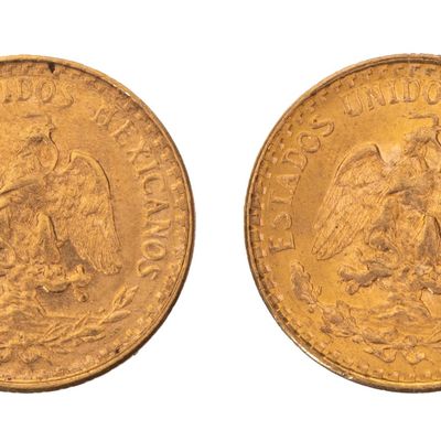 Sale Photo Thumbnail #389: Mexico: 1945 2-Peso Gold Coins