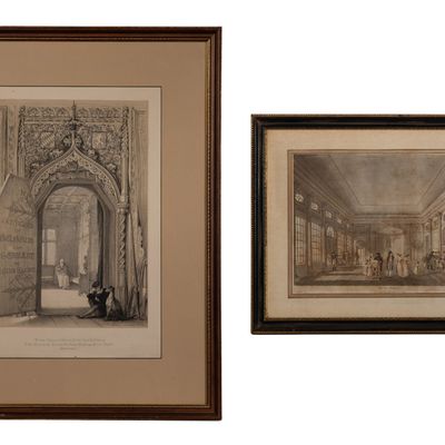 Sale Photo Thumbnail #120: Louis Haghe (Belgian / British 1806-1885) 'Entrance to the Hall of Princes at Hohensalzburg' Lithograph