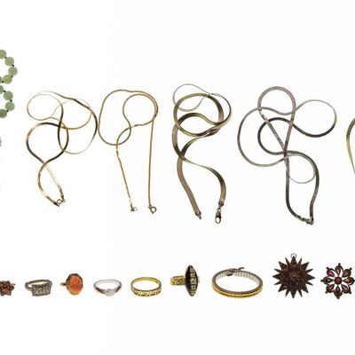 Sale Photo Thumbnail #379: 14k, 10k Gold, Sterling Silver and Costume Jewelry Assortment
