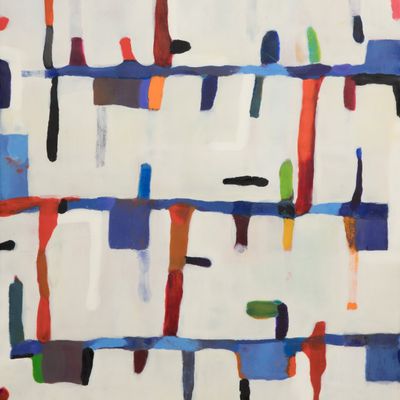 Kathleen Waterloo (American, 20th Century) 'Congress Parkway' Encaustic on Board