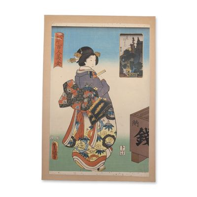 Utagawa Kunisada (Toyokuni III) Woodcut on Paper from One Hundred Famous Places and Beauties of Edo
