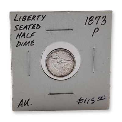 1873 US Seated Liberty Silver Half Dime Coin