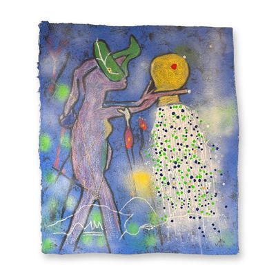 Roberto Matta (Chilean 1911-2002) Carborundum Etching on Handmade Paper  La Dulce Aqua Vita signed