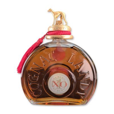 Landy XO Numero 1 Cognac Decanter w/ Greyhound Gold-Toned Stopper