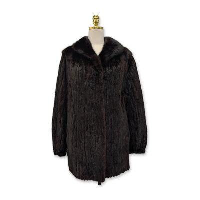 Saga Mink Vintage Mahogany Brown Fur Stroller Coat