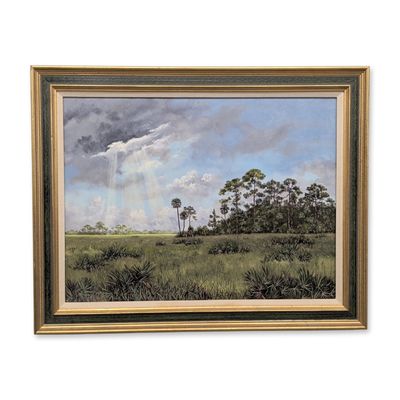 Jackie Brice (American, b. 1937), Florida Marshland Landscape, Oil on Canvas