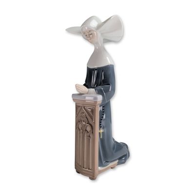 Lladro Glazed Porcelain Figurine, Meditation - Blue 01005502