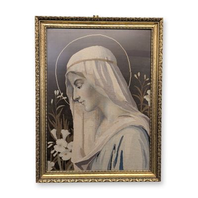 Needlepoint, 20th Century, 'Virgin Mary in Profile'