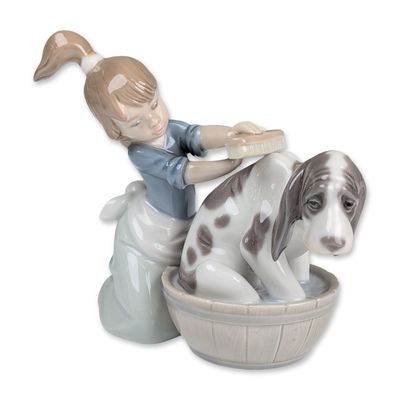 Lladro Glazed Porcelain Figurine, Bashful Bather 01005455