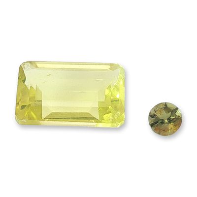Two Loose Lemon Citrine and Chrysoberyl Gemstones
