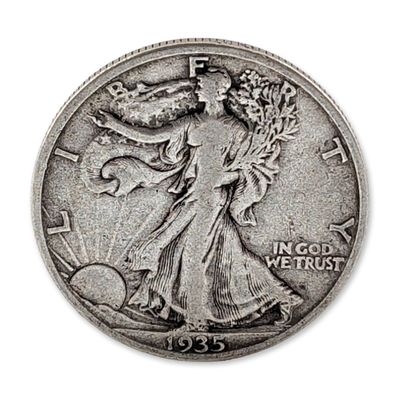 1935 US Walking Liberty Silver Half Dollar Coin