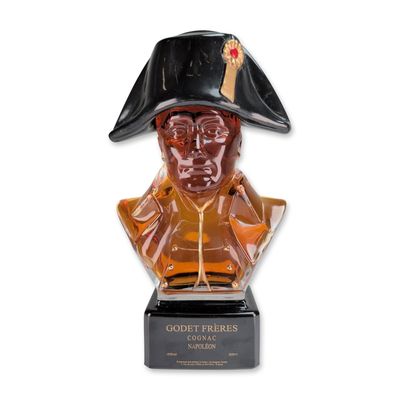 Godet Freres Napoleon Cognac Bust Decanter w/ Bicorne Hat Stopper
