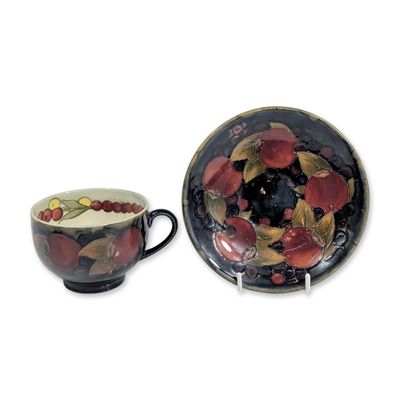 Moorcroft Pomegranate Cup and Saucer