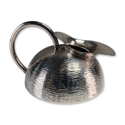 Modernist Solid Silver Martele Creamer