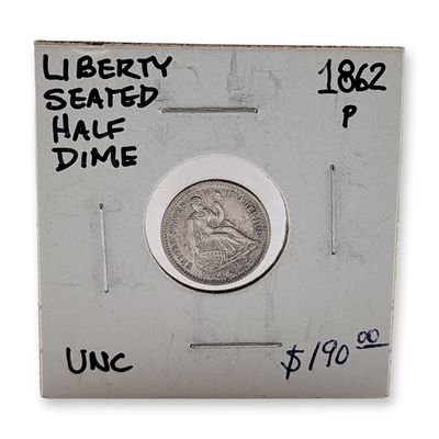 1862 US Seated Liberty Silver Half Dime Coin