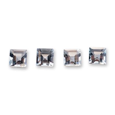 Four Square Cut Aquamarine Gemstones