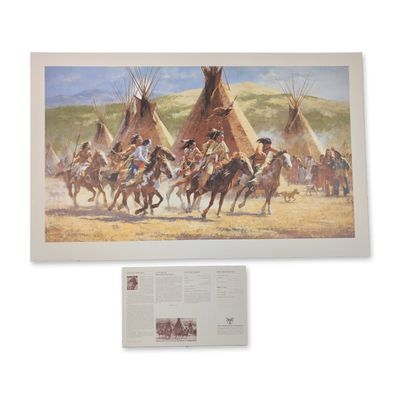 Howard Terpning (American, b. 1927), "Capture of the Horse Bundle" Signed Lithograph
