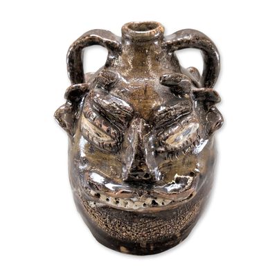 Marie Rogers Folk Pottery Georgia Stoneware Face Jug