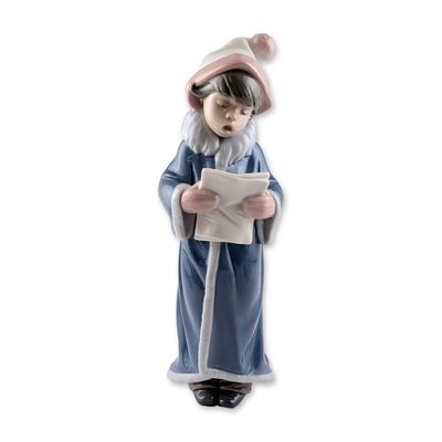 Lladro Porcelain Christmas Caroler Figurine
