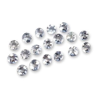 18pc Loose Round Cut Aquamarine Gemstones