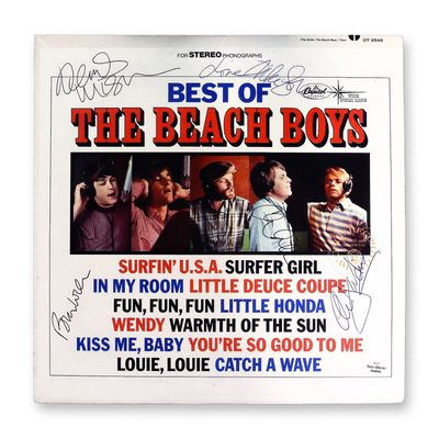 The Beach Boys Best of The Beach Boys Vol. 1 Duophonic LP Autographed by Five Members