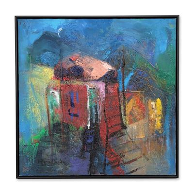 Miguel Pineda (Dominican Republic b. 1962) Mixed Media on Canvas, Paisaje, Signed