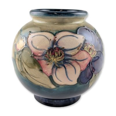 William Moorcroft Clematis Pattern Pottery Vase