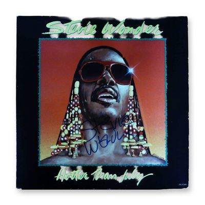 Stevie Wonder Signed Hotter Than July Vinyl LP with COA